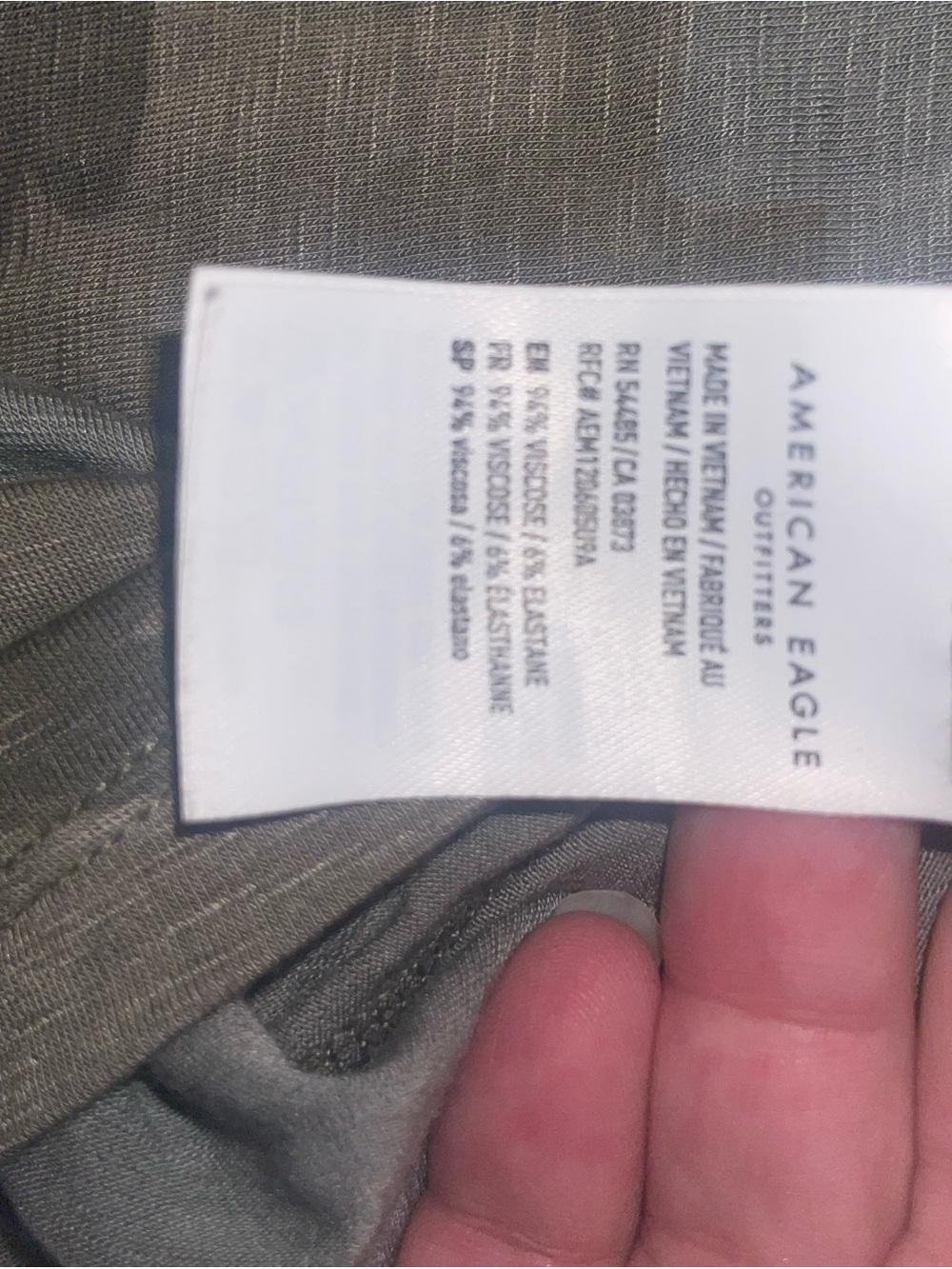 American Eagle Soft & Sexy Slub Women's Olive Camo Long Sleeve Tee, Medium - Picture 4 of 4
